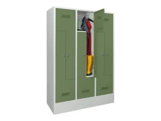 Z-garderobekast,HxBxD 1850x1200x500mm,RAL7035,front RAL6011 - 2
