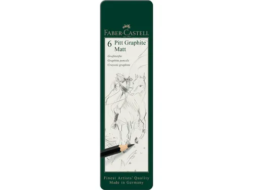 Grafietpotlood Faber-Castell Pitt Mat Etui a 6 stuks