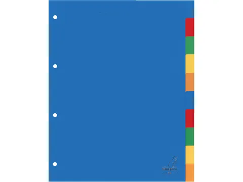 Tabbladen Kangaro A4 4-Gaats A410 10-Delig Assorti Pp