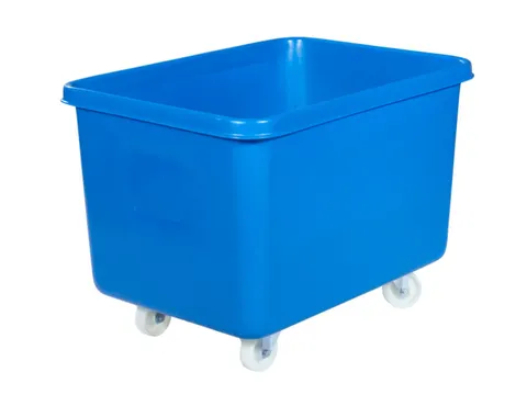 Verrijdbare Rechthoekige Bak 340 Liter Hxbxd 711X991X686Mm Pe Blauw