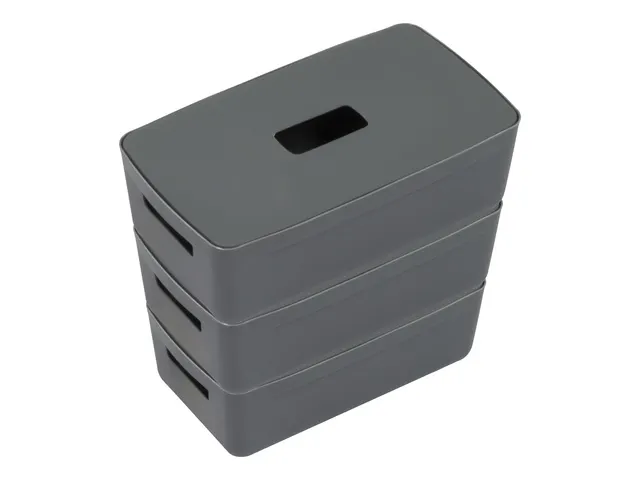 Boîte de rangement Kangaro 5 litres + couvercle anthracite 3 pièces