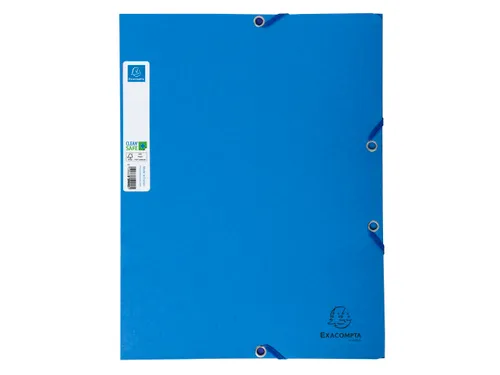 Elastomap Exacompta Clean'Safe 3-kleppen glanskarton blauw -