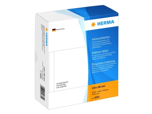 Herma 4331 Adresetiketten voor Schrijfmachines los 130x80mm 500 stuks