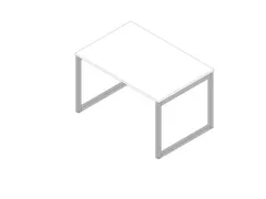 bureau,HxBxD 730x1200x800mm,blad wit,sledeframe aluminium