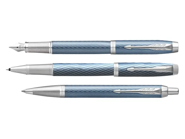 Roller Parker IM Premium Grey Blue CT Fin encre noire