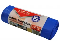 vuilniszak met trekkoord 50x57cm 35L LDHD 25 micron blauw 15 stuks