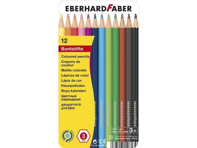 Kleurpotloden Eberhard Faber Classic metaaletui a 12 stuks