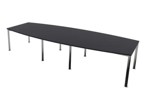 vergadertafel,HxBxD 740x3600x1400mm,vatvormig,CC-zwart