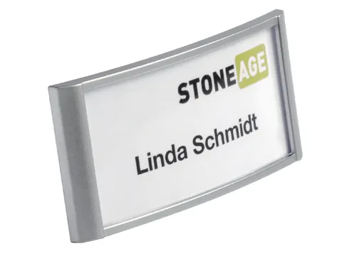 Badge Durable 8542 classic met magneet 34x74mm zilvergrijs