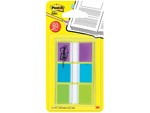 Indextabs Post-it 680 24mmx43.2mm helder assorti 60 tabs