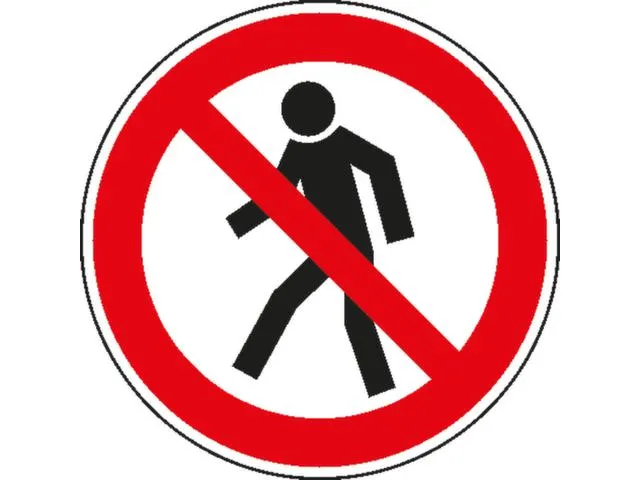 verbodsbord,verboden v. voetgangers,sticker,folie,standaard,Ø 100mm