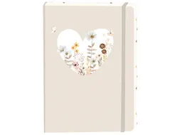 Notitieboek wit hart A5 lijn 92 pagina's softcover beige