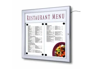 Outdoor Menubord LED Verlicht Met Logo Paneel 2xA4 Liggend - 1