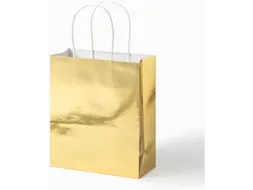 Cadeautas Folia goud kraft 18x21x8cm 7 stuks