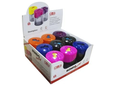 Puntenslijper dubbel Rondo Swing assorti kleuren display 9 stuks