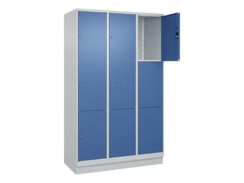 lockerkast,HxBxD 1950x1200x500mm,3x3vakken,vak B 400mm,cil.-slot