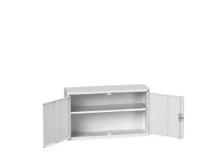 wandkast 600x1050x350mm 1xStalen bodem sokkel Ral 7035 front Ral 7035 - 1