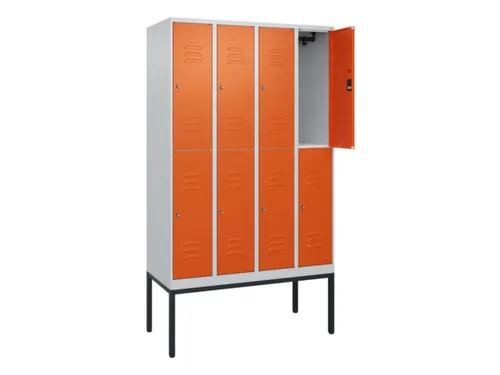 dubbeldekse locker,HxBxD 2120x1200x500mm,4x2vak.,vak B 300mm,cil.-slot
