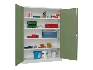 grootvolumekast met openslaande deuren,RAL7035,front RAL6011 - 2