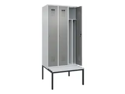 locker met bank,voor scheiding van kleding,HxBxD 2120x900x815mm,3vak