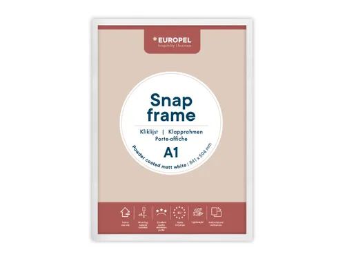 Kliklijst Europel A1 25mm mat wit