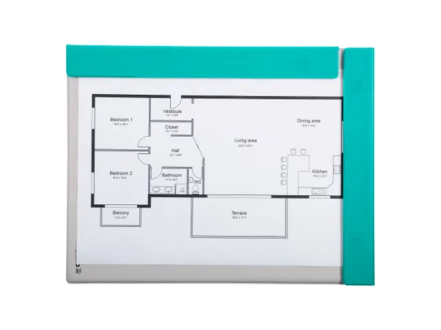 Klemplaat magnetisch PVC A4 turkois
