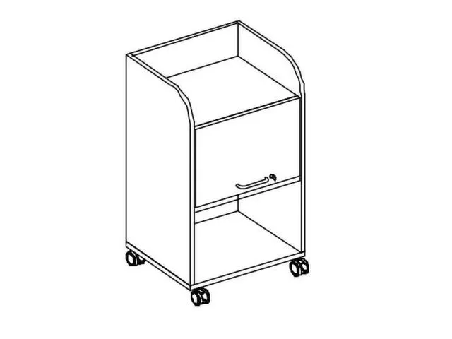 chariot,HxlxP 1030x550x470mm,2niveaux,1armoires,Bl-blanc