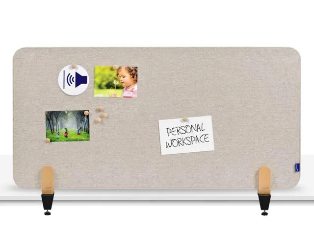 Séparateur de bureau Elements Acoustique 60x120cm Beige Pinces