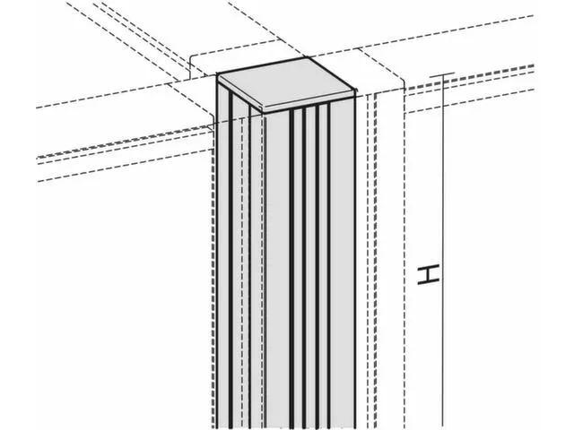 verbindingszuil 4x90°,v. scheidingswand,H 800mm