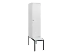 locker met bank,HxBxD 1950x400x815mm,1vak,vak B 400mm,draaigrendel