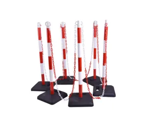 set kettingstaanders,6xpaal,6xvoet,6xketting,paal HxØ 930x40mm - 1
