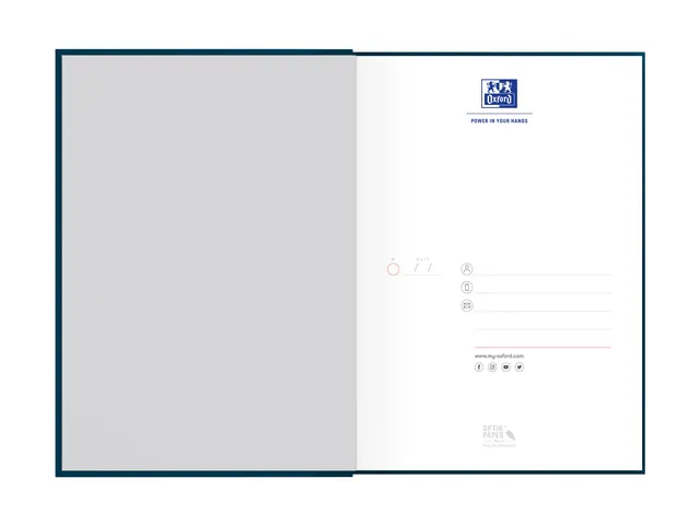 Livre relié Oxford Smart Black A5 ligné 96 feuilles