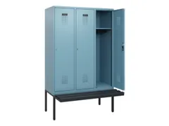 locker met bank,HxBxD 1950x1200x815mm,3vak,vak B 400mm,cilinderslot