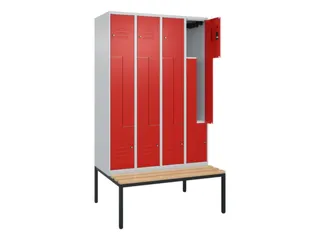 Z-garderobekast,HxBxD 2120x1200x815mm,8vak,vak B 300mm,cil.-slot - 2