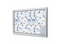 Vitrinekast mededelingenbord Outdoor 21xA4 met gasveer Zilver