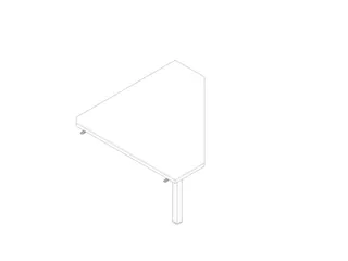 koppelelement voor bureau,90 °,HxBxD 730x840x840mm,v. C-voet,blad wit - 1