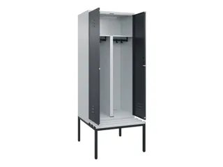 PBM-locker met bank,HxBxD 2120x800x815mm,2vak,vak B 400mm,cil.-slot - 2