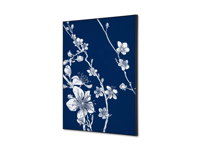 Wanddecoratie Textiel Set A2 Japanse Bloesem Blauw