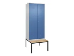 PBM-locker met bank,HxBxD 2120x800x815mm,2vak,vak B 400mm,cil.-slot
