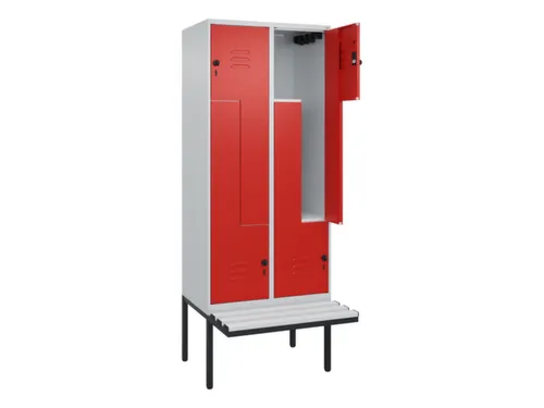 Z-garderobekast,HxBxD 2120x800x815mm,4vak,vak B 400mm,draaigrendel