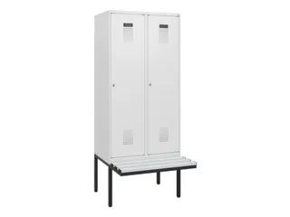 locker met bank,HxBxD 1950x800x815mm,2vak,vak B 400mm,cilinderslot - 2