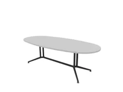 vergadertafel,HxBxD 740x2400x1100mm,ovaal,V-vormonderstel donkergrijs