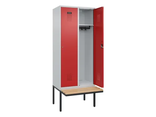 locker met bank,HxBxD 2120x800x815mm,2vak,vak B 400mm,cilinderslot