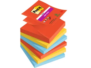 Memoblok Post-it Z-Notes R330 Super Sticky 76x76mm Playful 6 stuks - 1