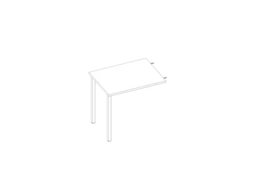 aanbouwtafel,v. 4voeten,HxBxD 730x800x600mm,blad wit,2voeten wit
