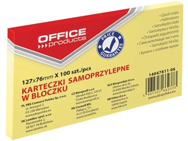 Memoblok 76x127mm 100 Vel Geel