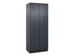 Z-garderobekast,HxBxD 1950x800x500mm,vak B 200/400mm,cil.-slot,sokkel