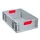 Euronorm-Stapelbak 600x400mm 170mm H Pp Wand/Bodem Gesloten Grijs/Rood