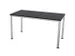 Vergadertafel Hxbxd 74x140x70cm 4-poots Ronde Buis Aluzilver Cc-zwart