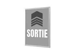 Kliklijst A1 complete set met print "SORTIE" Grijs